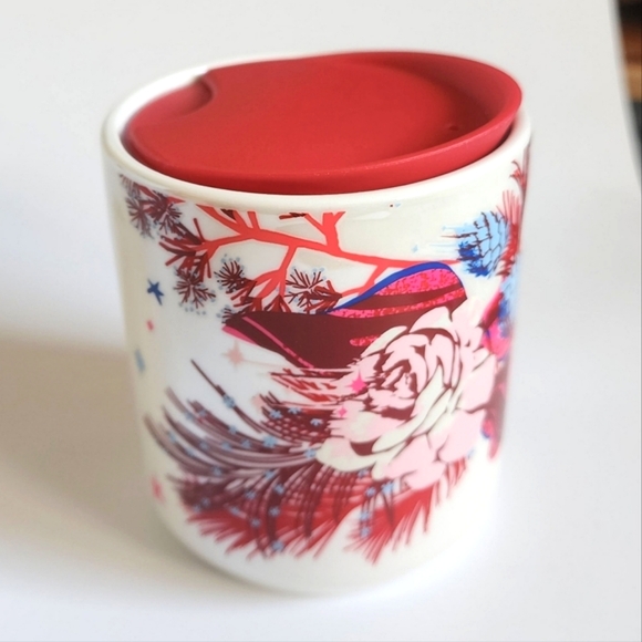 Starbucks 2023 Holiday Collection Pink Pine Rose Tea/Coffee Mug Cup 8 oz - Picture 2 of 7